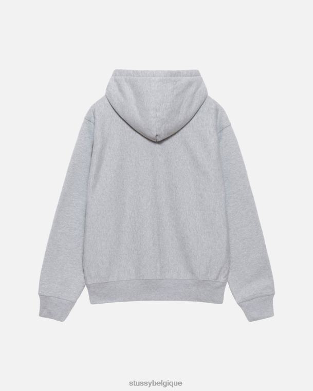 sueurs sweat à capuche zippé à logo unisexe gris chiné STUSSY V46H139