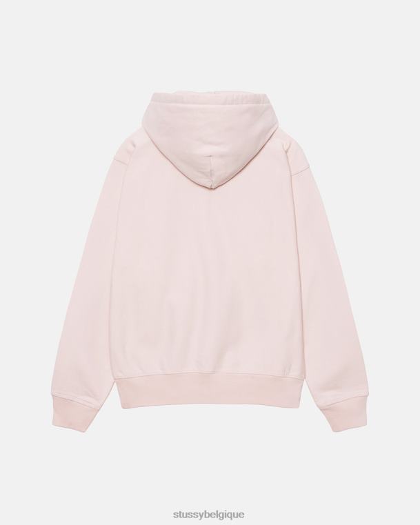 sueurs sweat à capuche zippé à logo unisexe lt. rose STUSSY V46H127