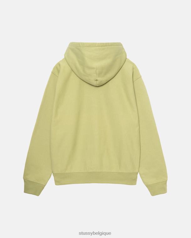 sueurs sweat à capuche zippé à logo unisexe vert pâle STUSSY V46H131