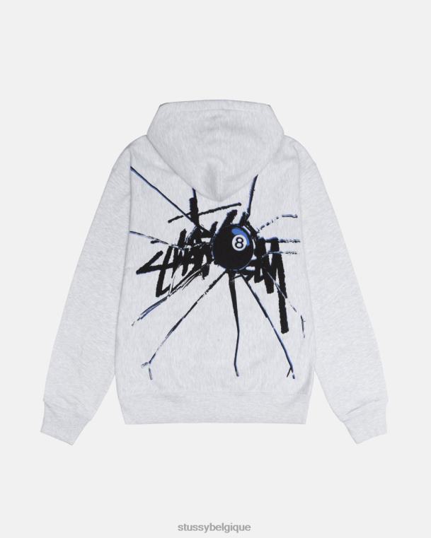 sueurs sweat à capuche zippé unisexe bruyère de cendre STUSSY V46H173