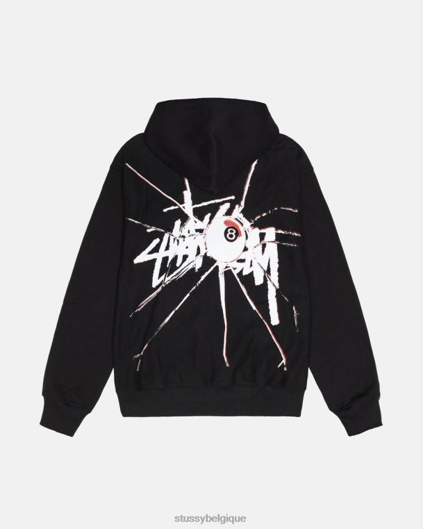 sueurs sweat à capuche zippé unisexe noir STUSSY V46H172