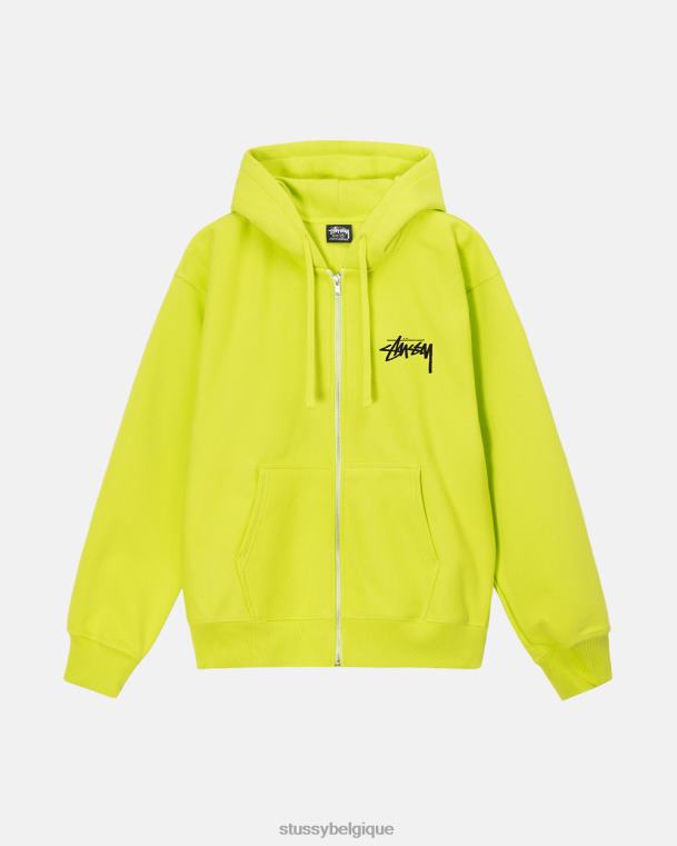 sueurs sweat zippé sara unisexe citron vert STUSSY V46H168
