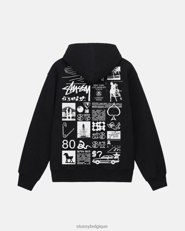 sueurs sweat zippé sara unisexe noir STUSSY V46H166