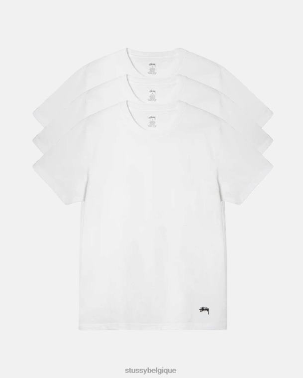 tees maillot de corps - lot de 3 unisexe blanc STUSSY V46H88