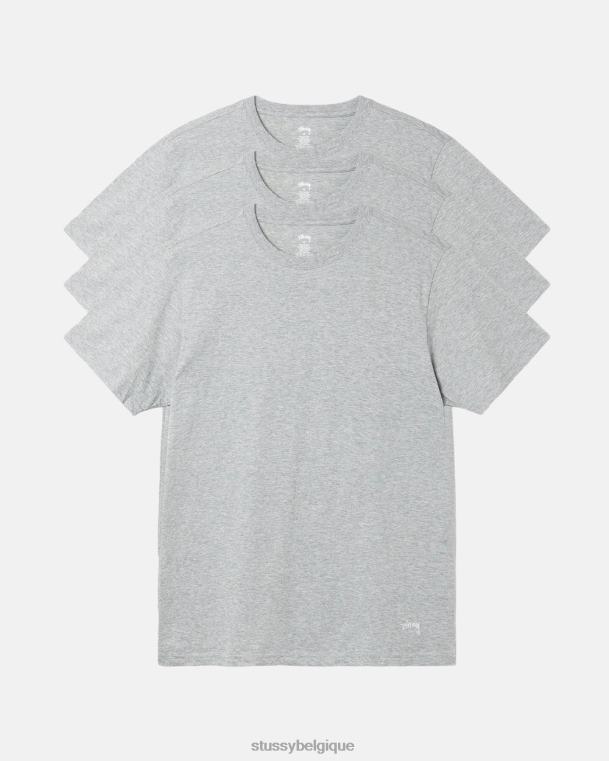 tees maillot de corps - lot de 3 unisexe gris chiné STUSSY V46H90