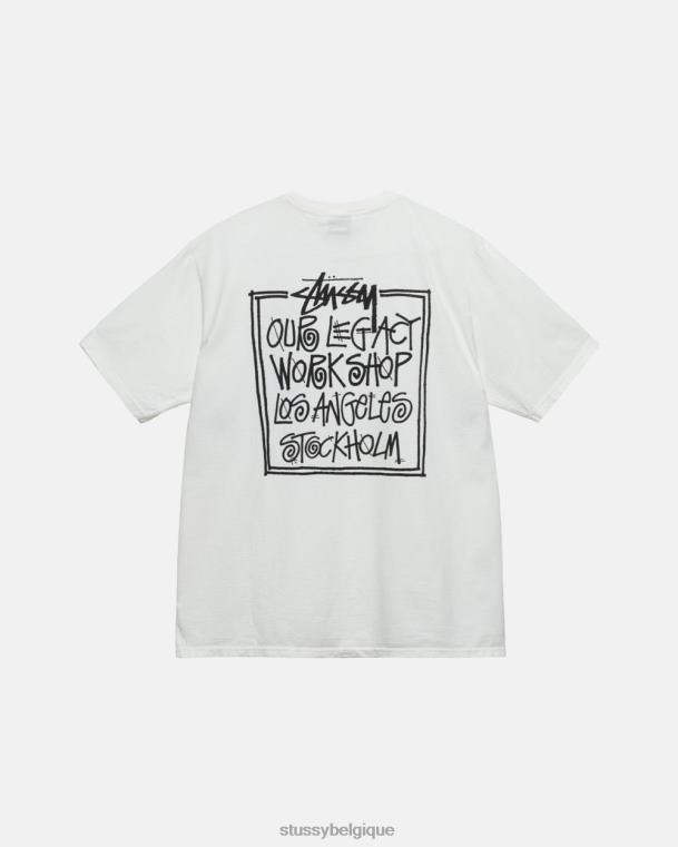 tees notre t-shirt teint par pigments à cadre hérité unisexe naturel STUSSY V46H25