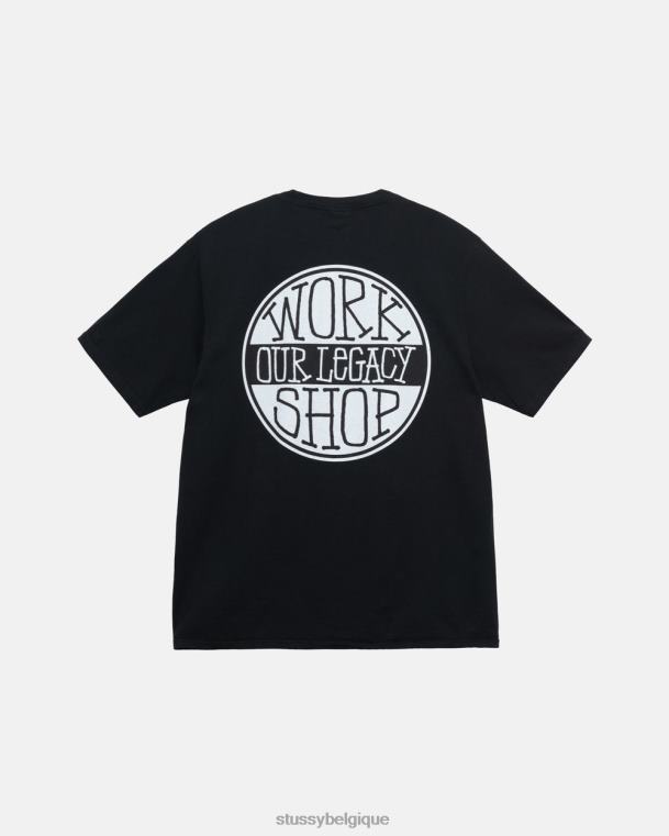 tees notre t-shirt teint par pigments à pois hérité unisexe noir STUSSY V46H27