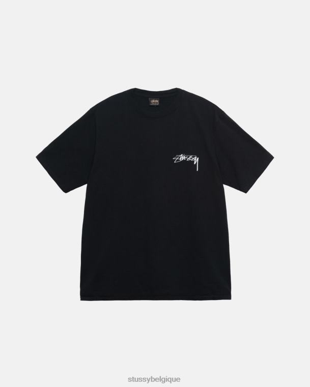 tees notre t-shirt teint par pigments à pois hérité unisexe noir STUSSY V46H27