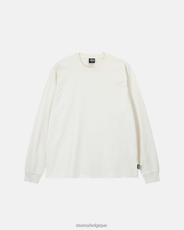 tees équipage ls teint en pigment épais unisexe naturel STUSSY V46H82