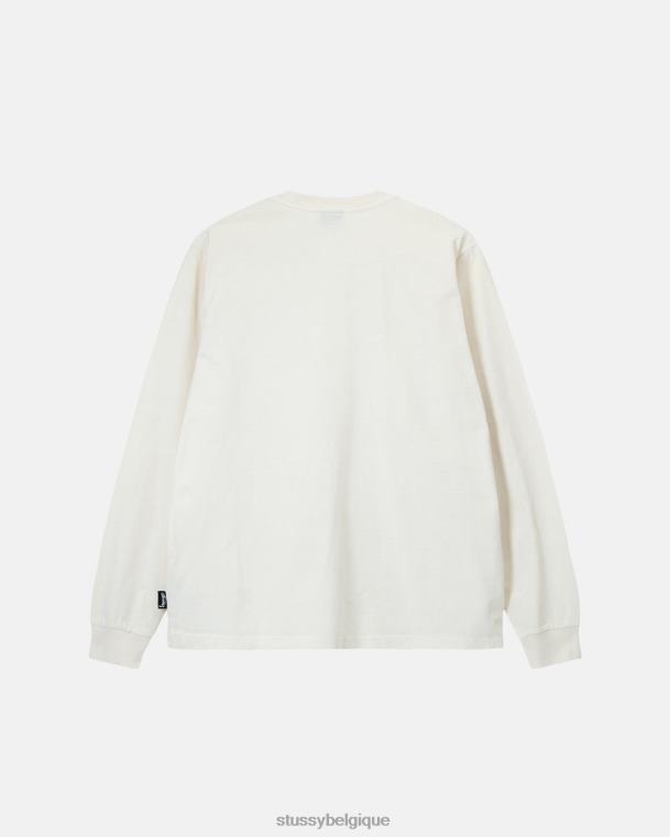 tees équipage ls teint en pigment épais unisexe naturel STUSSY V46H82