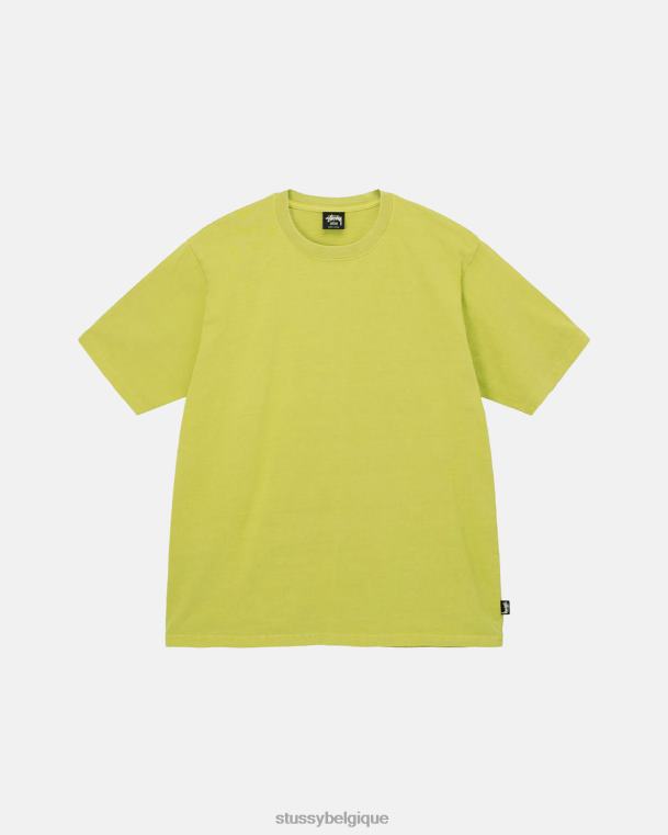 tees équipage teint en pigment épais unisexe jaune STUSSY V46H75