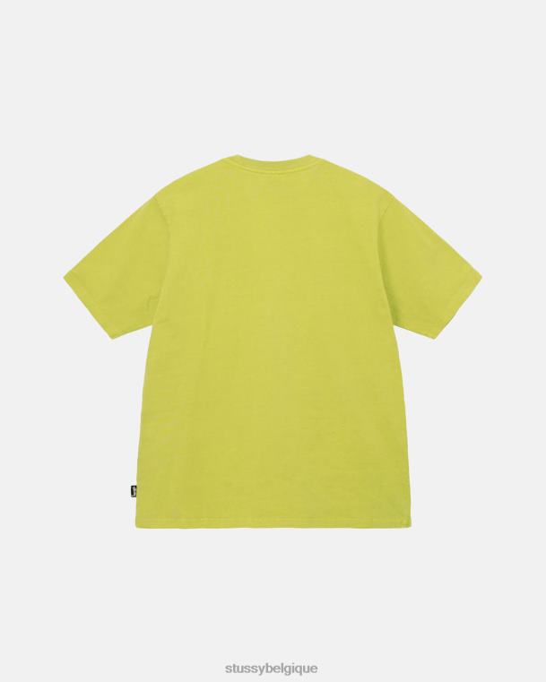 tees équipage teint en pigment épais unisexe jaune STUSSY V46H75