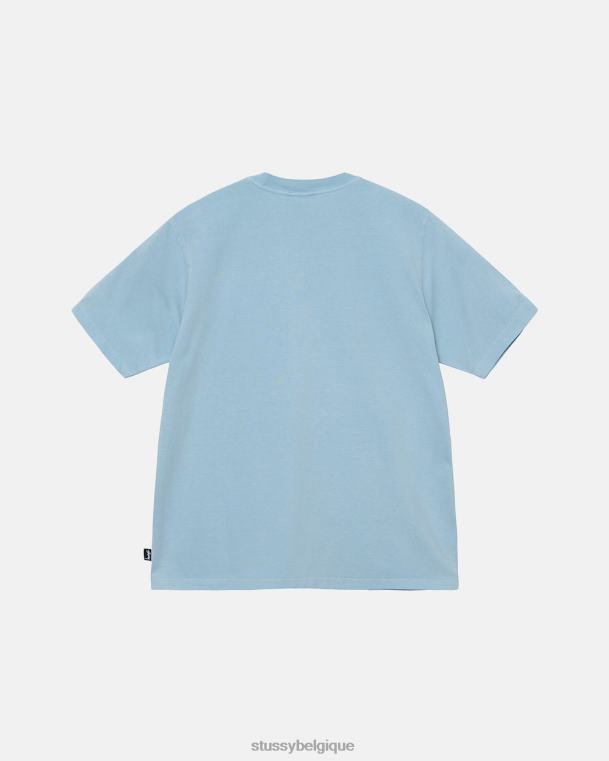 tees équipage teint en pigment épais unisexe lt. bleu STUSSY V46H70