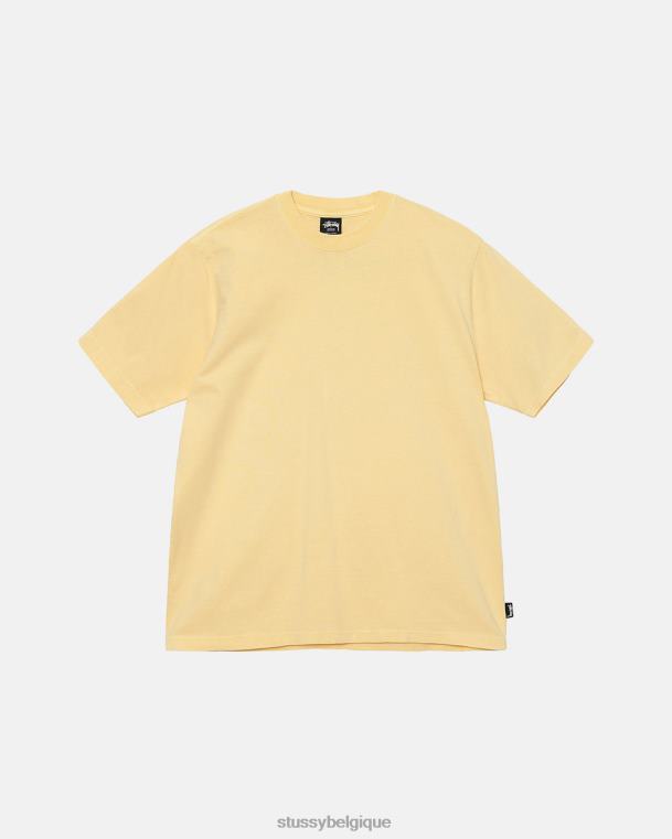 tees équipage teint en pigment épais unisexe lt. jaune STUSSY V46H69