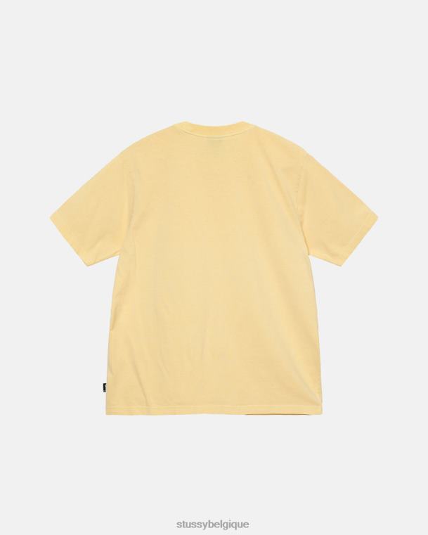 tees équipage teint en pigment épais unisexe lt. jaune STUSSY V46H69