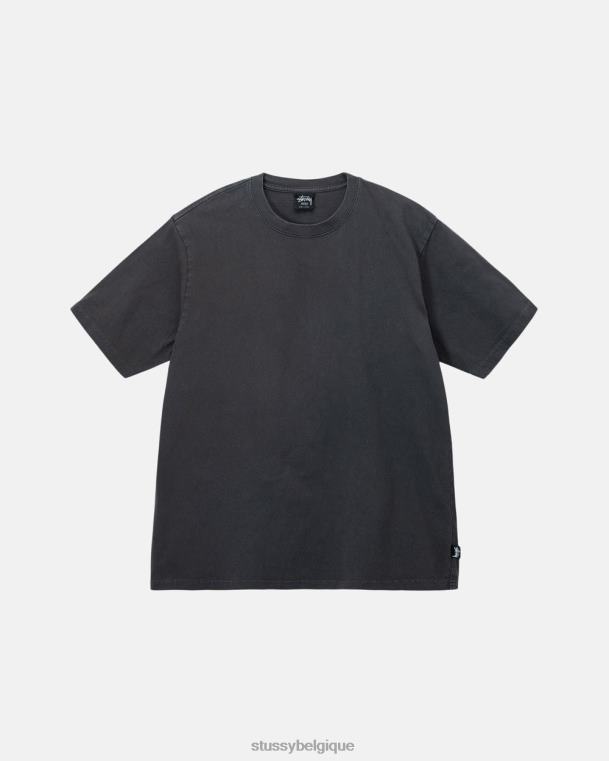 tees équipage teint en pigment épais unisexe noir STUSSY V46H67