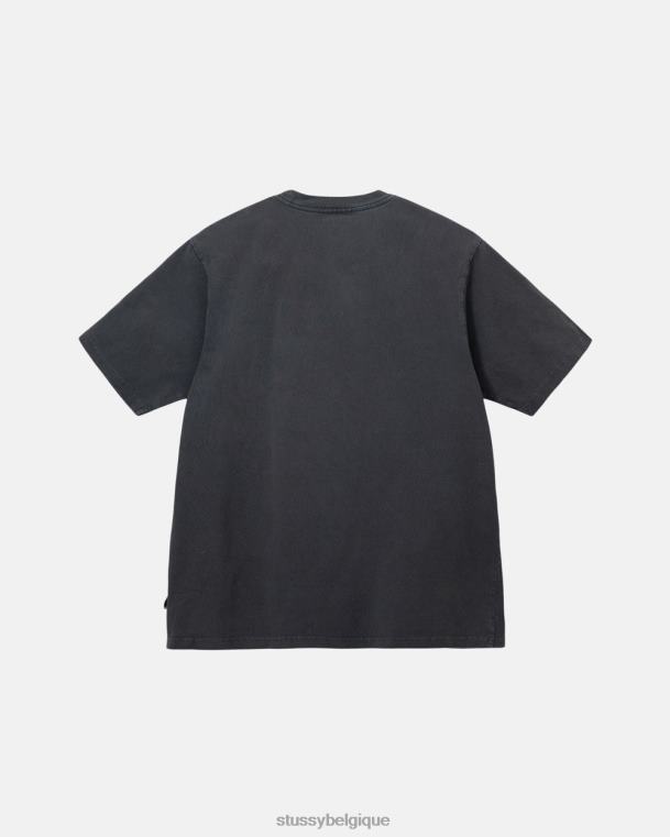 tees équipage teint en pigment épais unisexe noir STUSSY V46H67