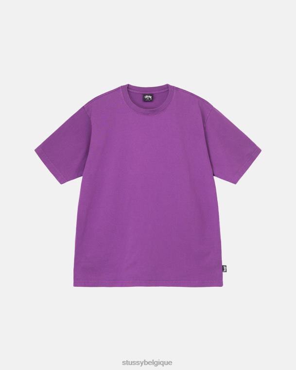tees équipage teint en pigment épais unisexe violet STUSSY V46H76