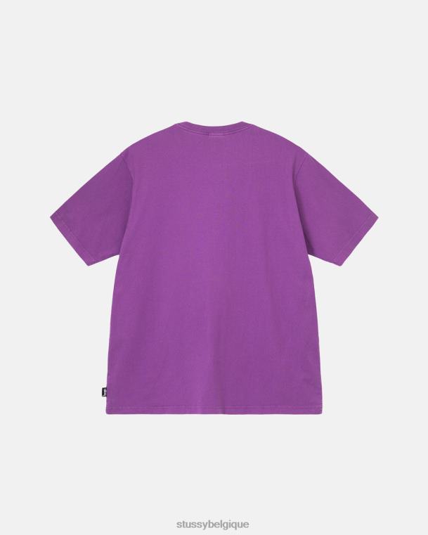 tees équipage teint en pigment épais unisexe violet STUSSY V46H76