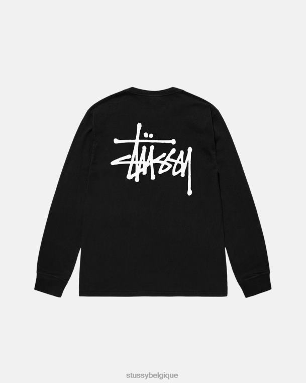 tees t-shirt basic pigment teint unisexe noir STUSSY V46H62