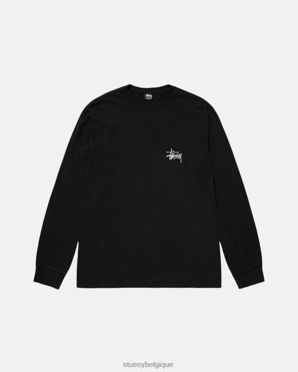 tees t-shirt basic pigment teint unisexe noir STUSSY V46H62