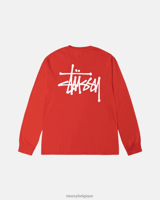 tees t-shirt basic pigment teint unisexe tomate STUSSY V46H65