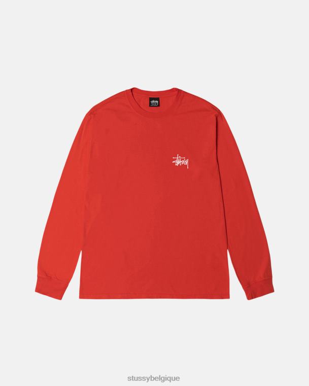 tees t-shirt basic pigment teint unisexe tomate STUSSY V46H65