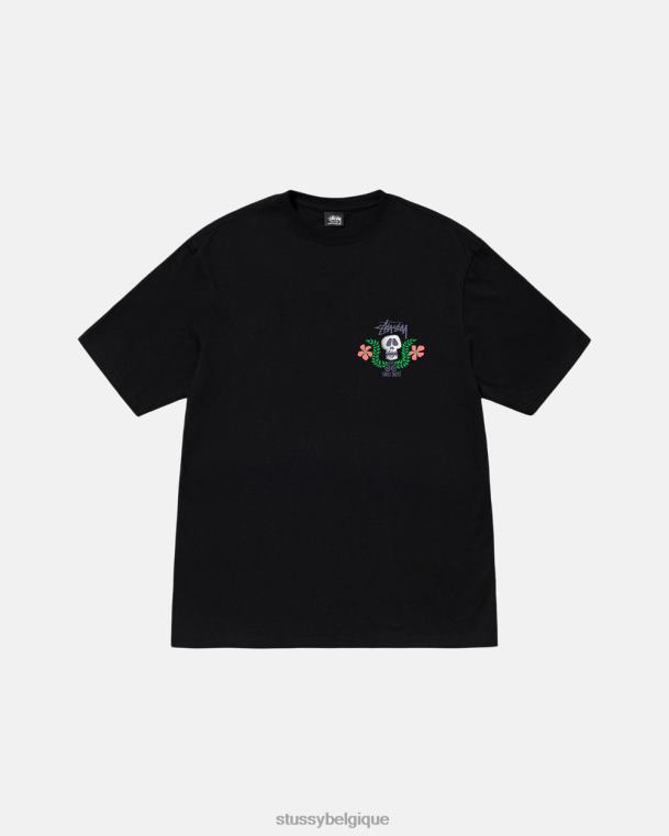 tees t-shirt à écusson tête de mort unisexe noir STUSSY V46H48