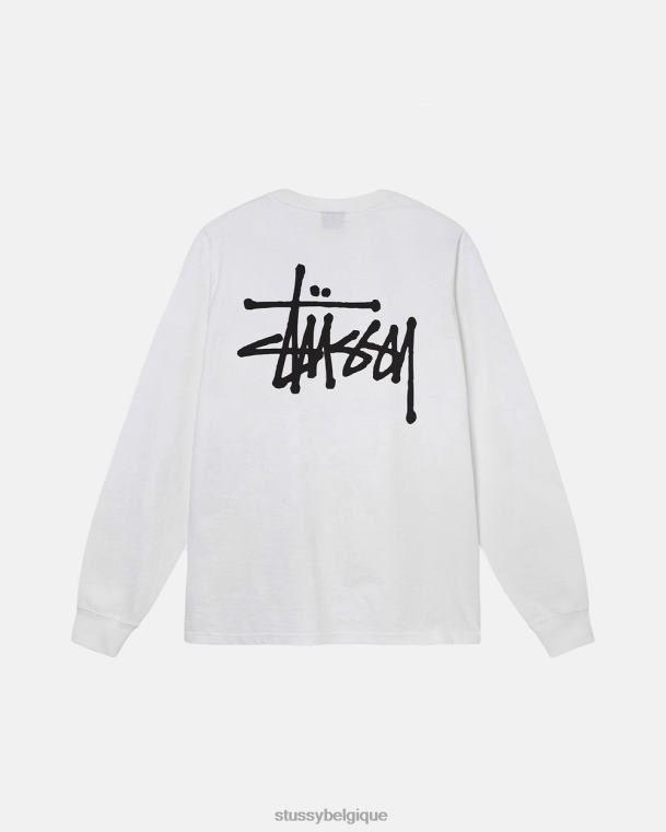 tees t-shirt de base ls unisexe blanc STUSSY V46H56