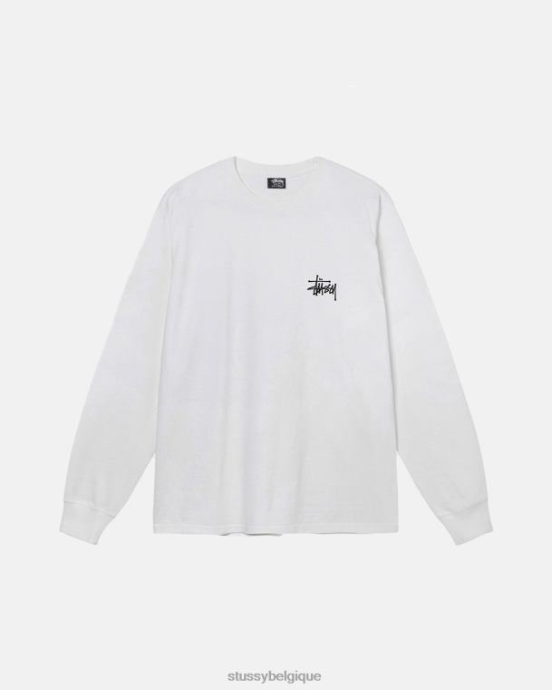 tees t-shirt de base ls unisexe blanc STUSSY V46H56