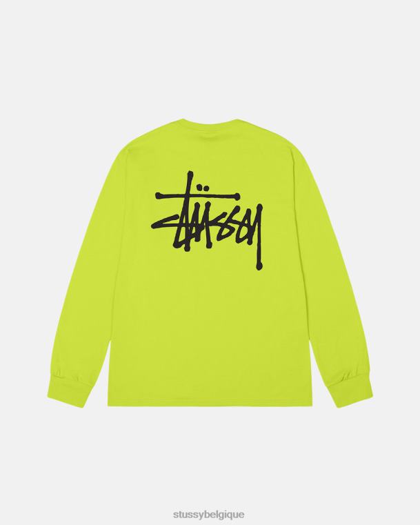 tees t-shirt de base ls unisexe citron vert STUSSY V46H59