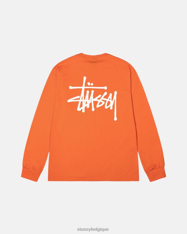tees t-shirt de base ls unisexe corail STUSSY V46H61