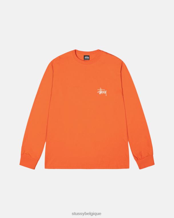 tees t-shirt de base ls unisexe corail STUSSY V46H61