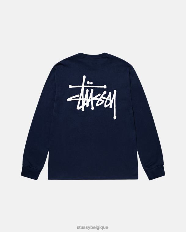 tees t-shirt de base ls unisexe marine STUSSY V46H57