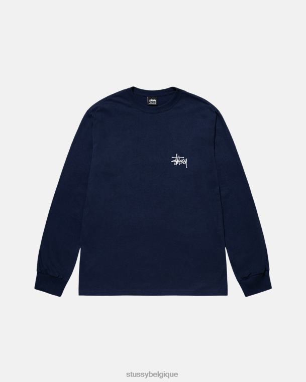 tees t-shirt de base ls unisexe marine STUSSY V46H57
