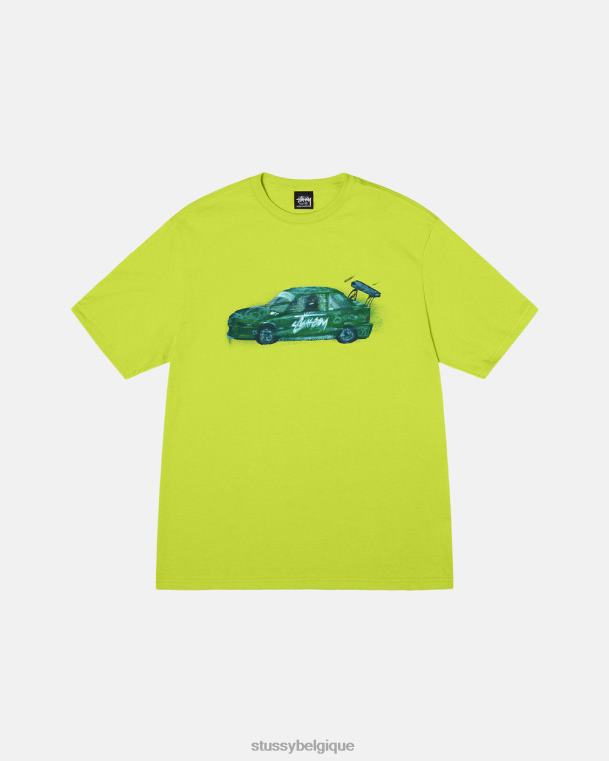 tees t-shirt de voiture de course unisexe citron vert STUSSY V46H22