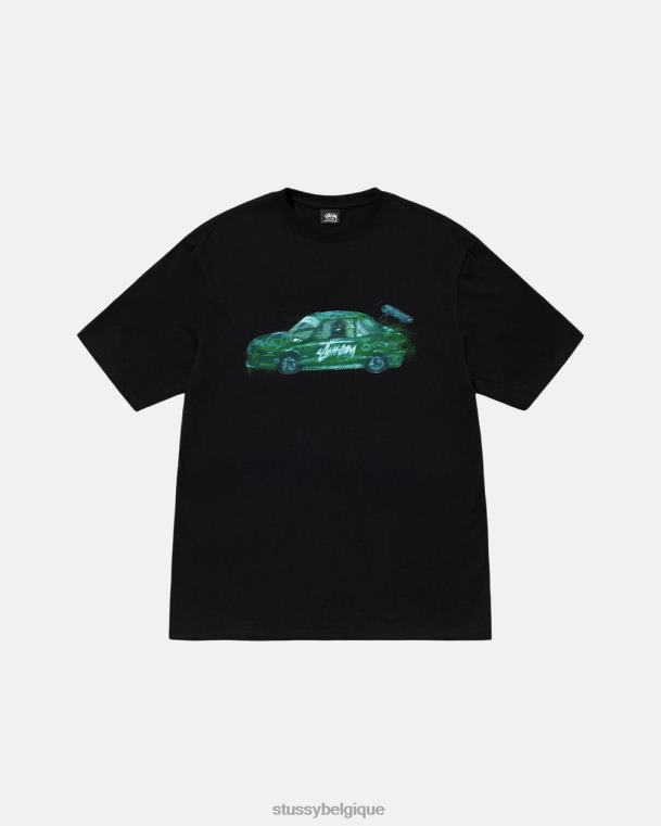 tees t-shirt de voiture de course unisexe noir STUSSY V46H20