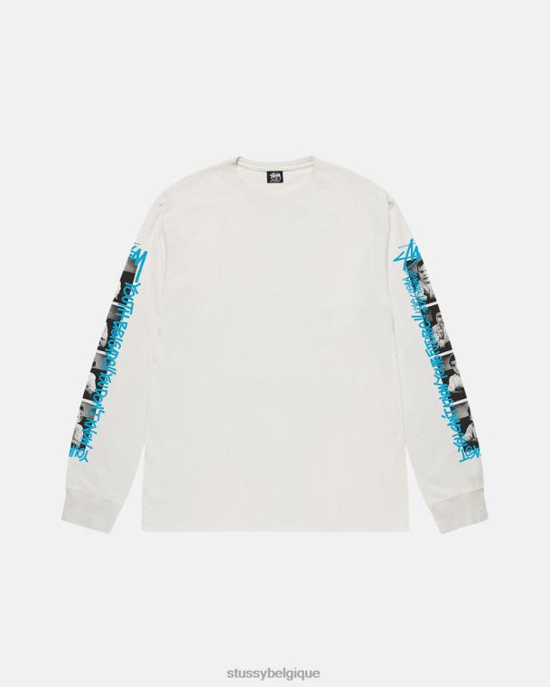 tees t-shirt ls teint pigmenté de la brigade des jeunes unisexe naturel STUSSY V46H52
