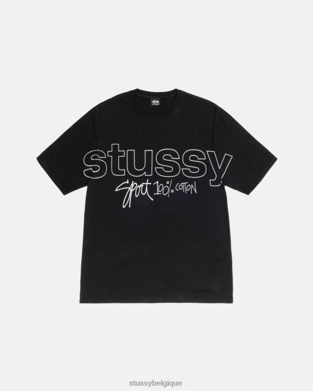 tees t-shirt sport 100% pigment teint unisexe noir STUSSY V46H34