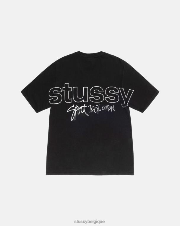 tees t-shirt sport 100% pigment teint unisexe noir STUSSY V46H34