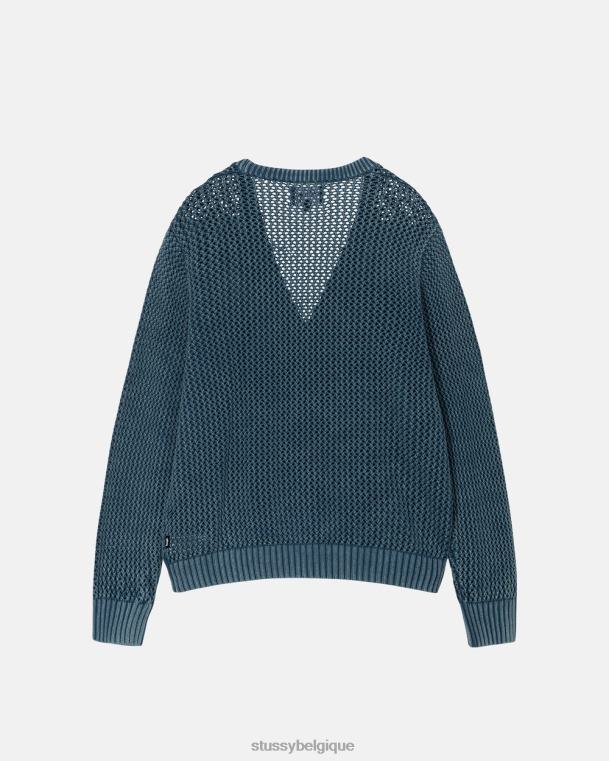 tricots cardigan ample unisexe bleu STUSSY V46H258