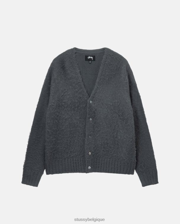 tricots cardigan brossé unisexe charbon STUSSY V46H260