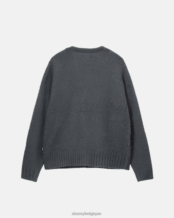 tricots cardigan brossé unisexe charbon STUSSY V46H260