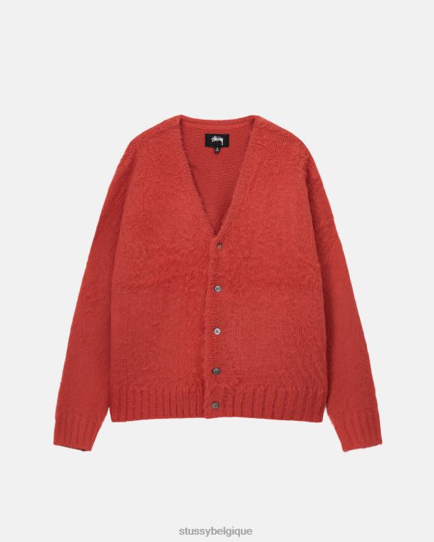 tricots cardigan brossé unisexe rouge STUSSY V46H262