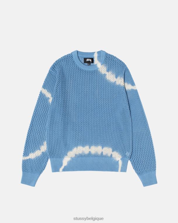 tricots chandail ample à jauge pigmentée unisexe tie-dye bleu STUSSY V46H254