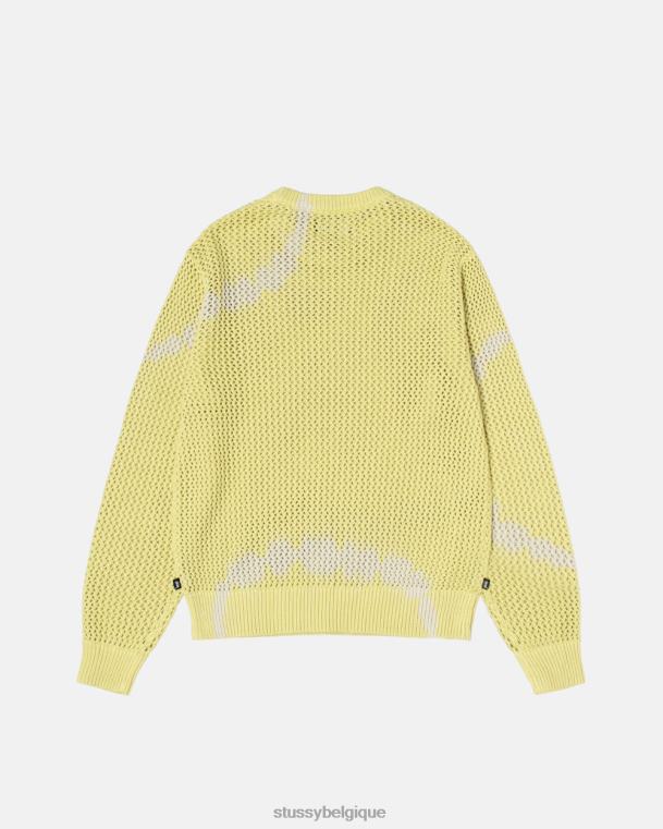 tricots chandail ample à jauge pigmentée unisexe tie-dye jaune STUSSY V46H256