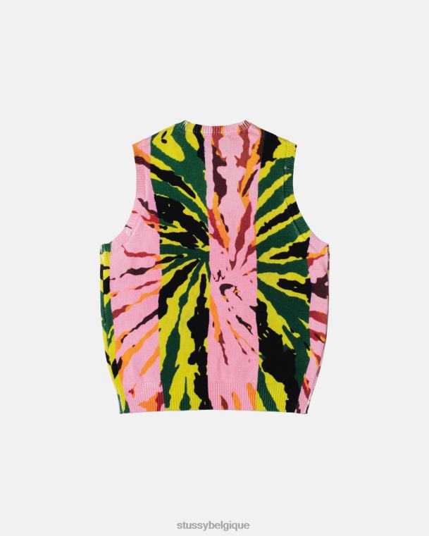 tricots gilet pull imprimé unisexe rose STUSSY V46H243
