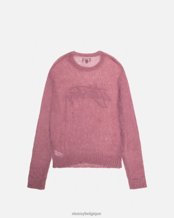 tricots pull ample à logo unisexe mauve STUSSY V46H264