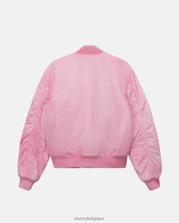 vêtements d'extérieur bombardier en nylon teint unisexe rose STUSSY V46H357