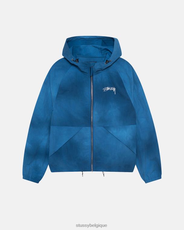 vêtements d'extérieur coquille de plage de teinture de vague unisexe cobalt STUSSY V46H363